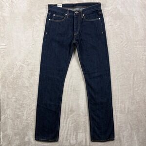 United Stock Dry Goods Mens Selvedge Indigo Straight Leg Jeans Narrow 32x32